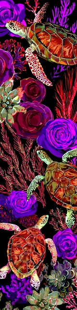Free turtle bookmark featuring red coral turtles